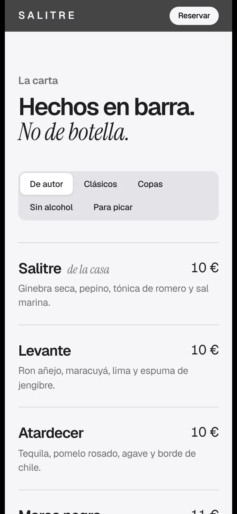 Carta de Salitre vista en el móvil